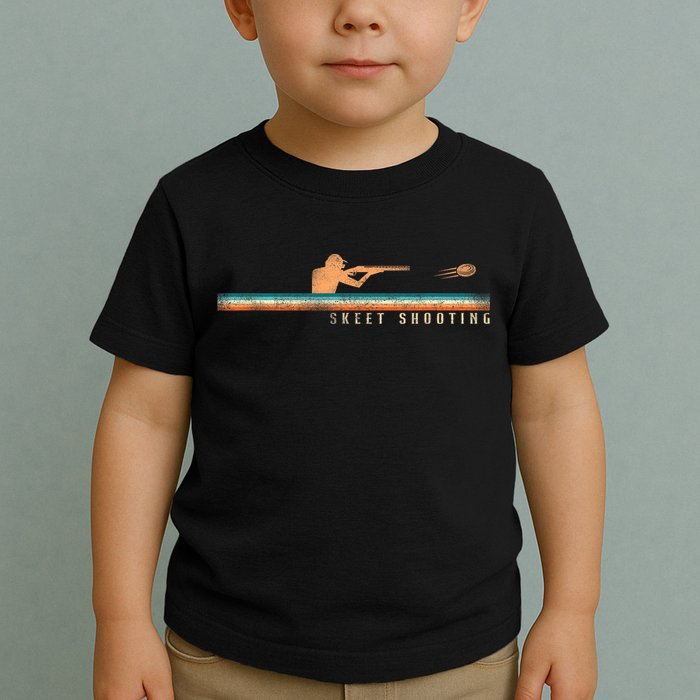Shotgun Skeet Trap Clay Pigeon Shooting Retro Vintage Skeet Toddler T-Shirt