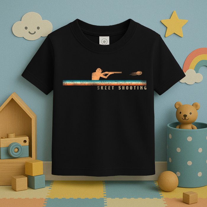 Shotgun Skeet Trap Clay Pigeon Shooting Retro Vintage Skeet Toddler T-Shirt
