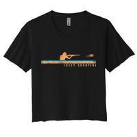 Shotgun Skeet Trap Clay Pigeon Shooting Retro Vintage Skeet Women's Crop Top Tee