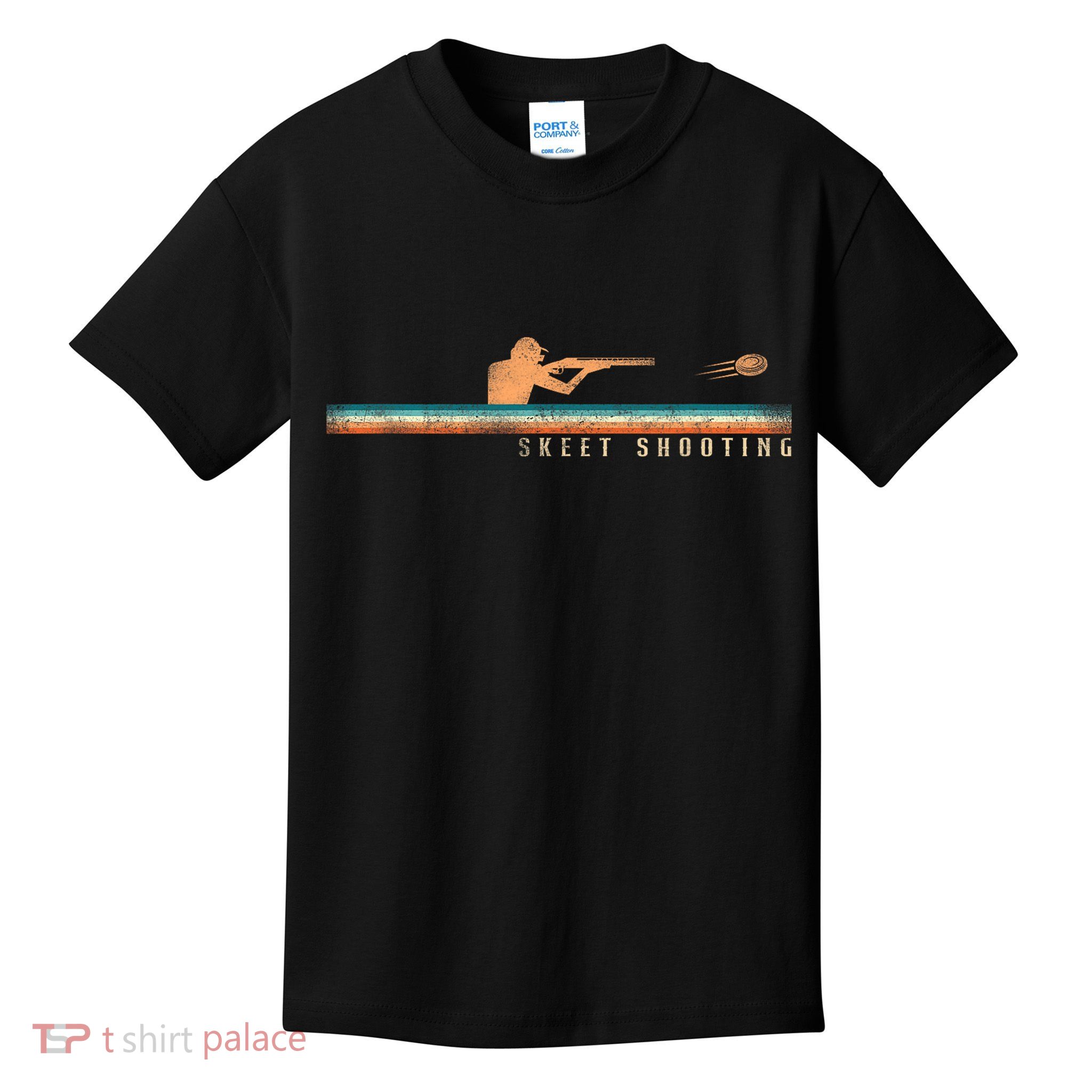 Shotgun Skeet Trap Clay Pigeon Shooting Retro Vintage Skeet Kids T-Shirt