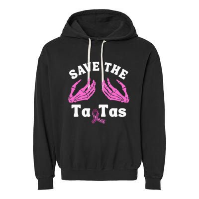 Skeleton Save The Tatas Unique Breast Cancer Awareness Garment-Dyed Fleece Hoodie