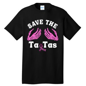 Skeleton Save The Tatas Unique Breast Cancer Awareness Tall T-Shirt