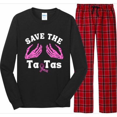 Skeleton Save The Tatas Unique Breast Cancer Awareness Long Sleeve Pajama Set