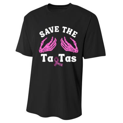 Skeleton Save The Tatas Unique Breast Cancer Awareness Performance Sprint T-Shirt