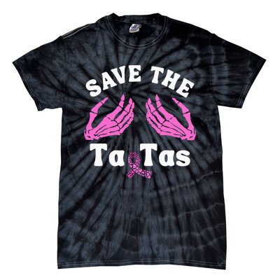 Skeleton Save The Tatas Unique Breast Cancer Awareness Tie-Dye T-Shirt