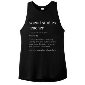 Social Studies Teacher Funny Dictionary Definition Ladies PosiCharge Tri-Blend Wicking Tank