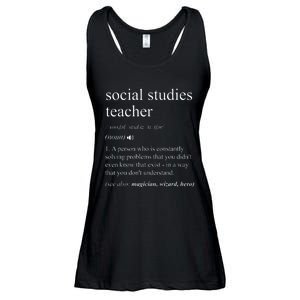 Social Studies Teacher Funny Dictionary Definition Ladies Essential Flowy Tank