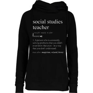 Social Studies Teacher Funny Dictionary Definition Womens Funnel Neck Pullover Hood