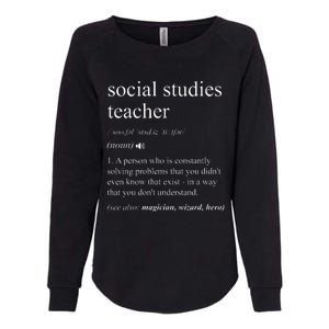 Social Studies Teacher Funny Dictionary Definition Womens California Wash Sweatshirt