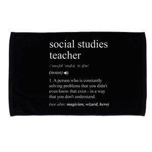 Social Studies Teacher Funny Dictionary Definition Microfiber Hand Towel