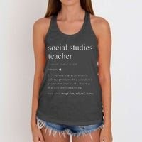 Social Studies Teacher Funny Dictionary Definition Women's Knotted Racerback Tank