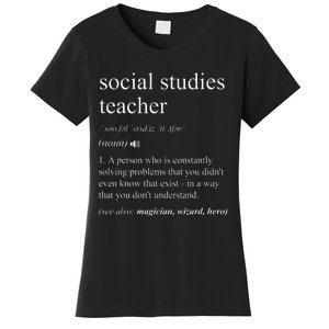 Social Studies Teacher Funny Dictionary Definition Women's T-Shirt