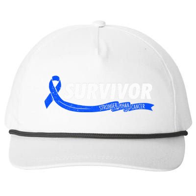 Survivor Stronger Than Cancer Colon Cancer Awareness Gift Snapback Five-Panel Rope Hat