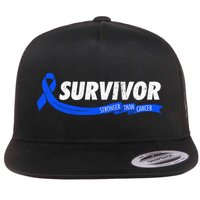 Survivor Stronger Than Cancer Colon Cancer Awareness Gift Flatbill Hat