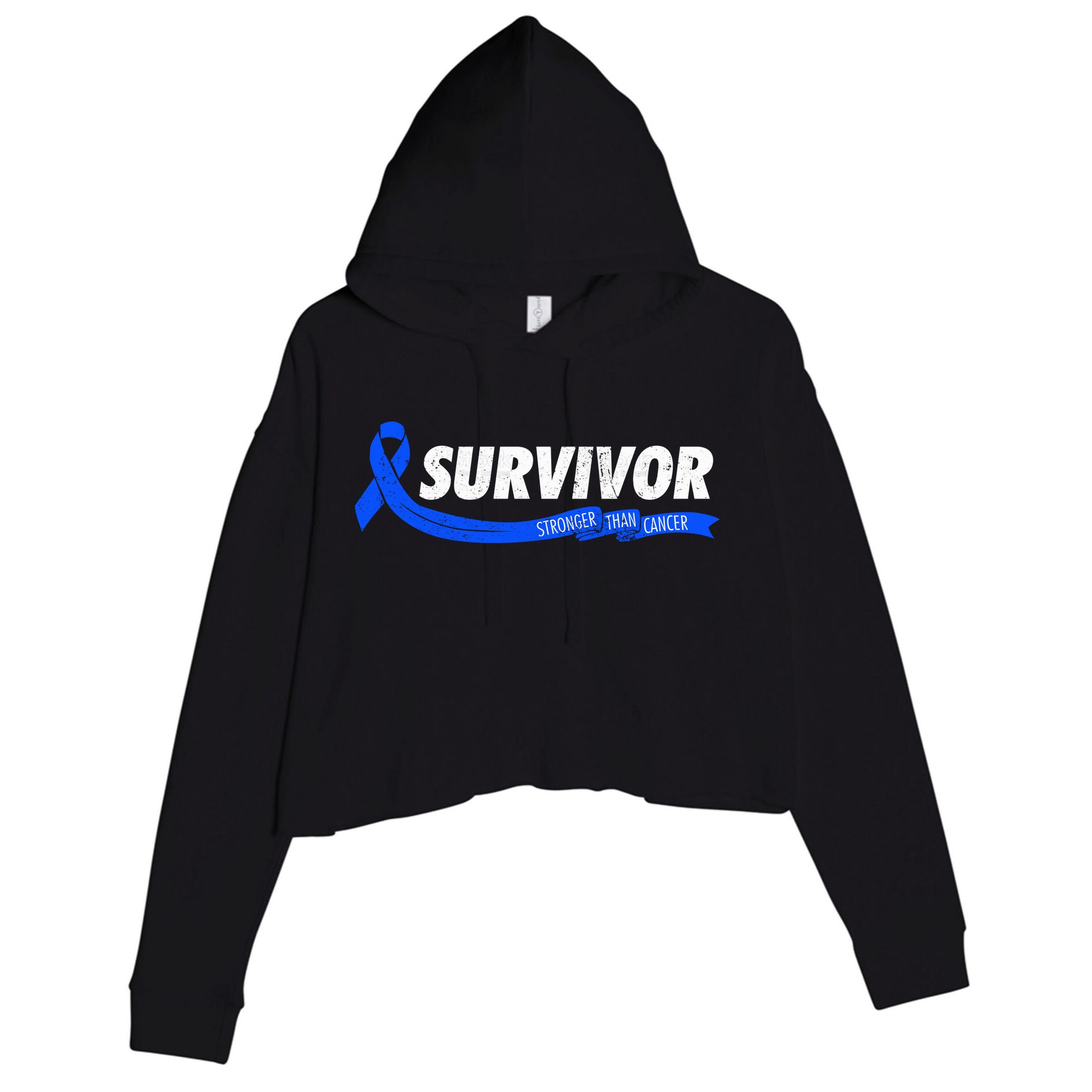 Survivor Stronger Than Cancer Colon Cancer Awareness Gift Crop Fleece Hoodie