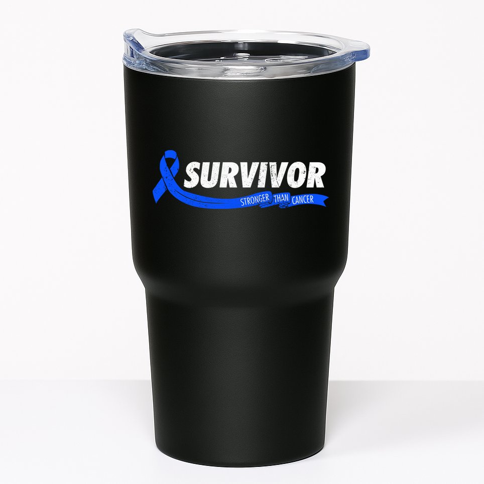 Survivor Stronger Than Cancer Colon Cancer Awareness Gift Tumbler