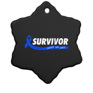 Survivor Stronger Than Cancer Colon Cancer Awareness Gift Ceramic Star Ornament