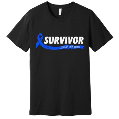 Survivor Stronger Than Cancer Colon Cancer Awareness Gift Premium T-Shirt