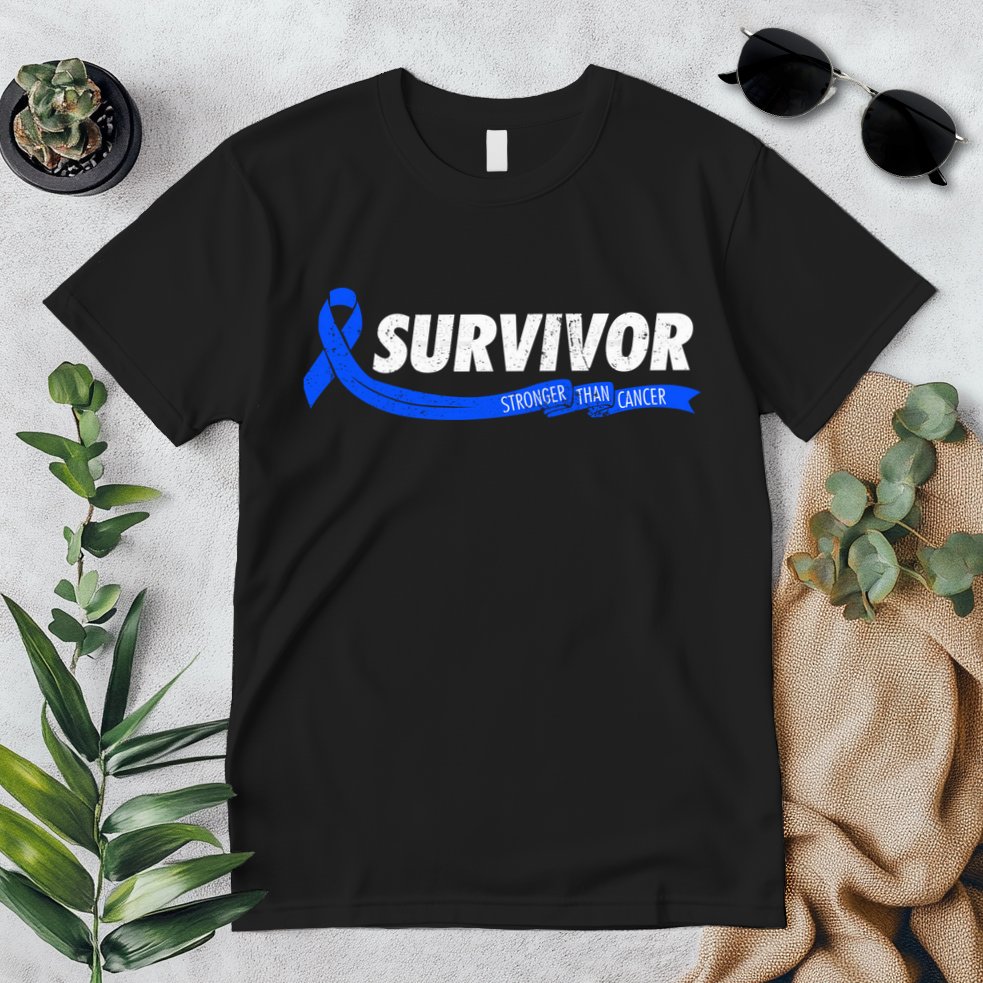 Survivor Stronger Than Cancer Colon Cancer Awareness Gift Premium T-Shirt