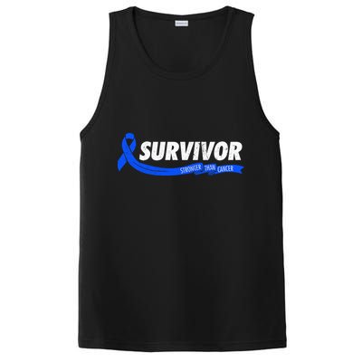 Survivor Stronger Than Cancer Colon Cancer Awareness Gift PosiCharge Competitor Tank