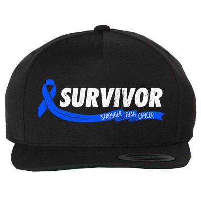 Survivor Stronger Than Cancer Colon Cancer Awareness Gift Wool Snapback Cap