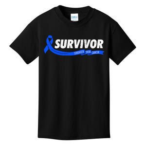 Survivor Stronger Than Cancer Colon Cancer Awareness Gift Kids T-Shirt