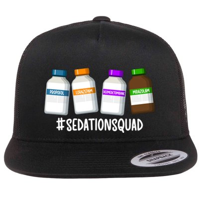 Sedation Squad Trauma Icu Nurse Trauma Intensive Care Unit Gift Flatbill Hat