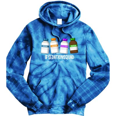 Sedation Squad Trauma Icu Nurse Trauma Intensive Care Unit Gift Tie Dye Hoodie