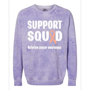 Support Squad Uterine Cancer Warrior Endometrial Cancer Meaningful Gift Colorblast Crewneck Sweatshirt