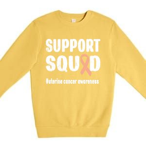 Support Squad Uterine Cancer Warrior Endometrial Cancer Meaningful Gift Premium Crewneck Sweatshirt