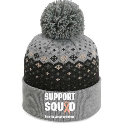 Support Squad Uterine Cancer Warrior Endometrial Cancer Meaningful Gift The Baniff Cuffed Pom Beanie