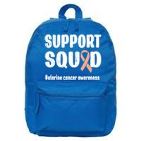 Support Squad Uterine Cancer Warrior Endometrial Cancer Meaningful Gift 16 in Basic Backpack