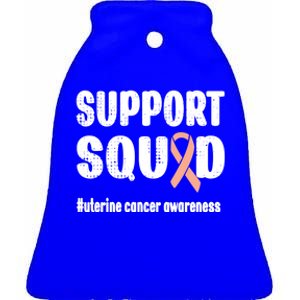 Support Squad Uterine Cancer Warrior Endometrial Cancer Meaningful Gift Ceramic Bell Ornament