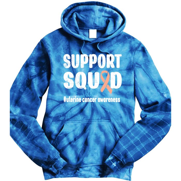 Support Squad Uterine Cancer Warrior Endometrial Cancer Meaningful Gift Tie Dye Hoodie