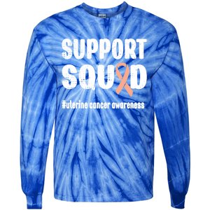 Support Squad Uterine Cancer Warrior Endometrial Cancer Meaningful Gift Tie-Dye Long Sleeve Shirt