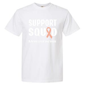 Support Squad Uterine Cancer Warrior Endometrial Cancer Meaningful Gift Garment-Dyed Heavyweight T-Shirt