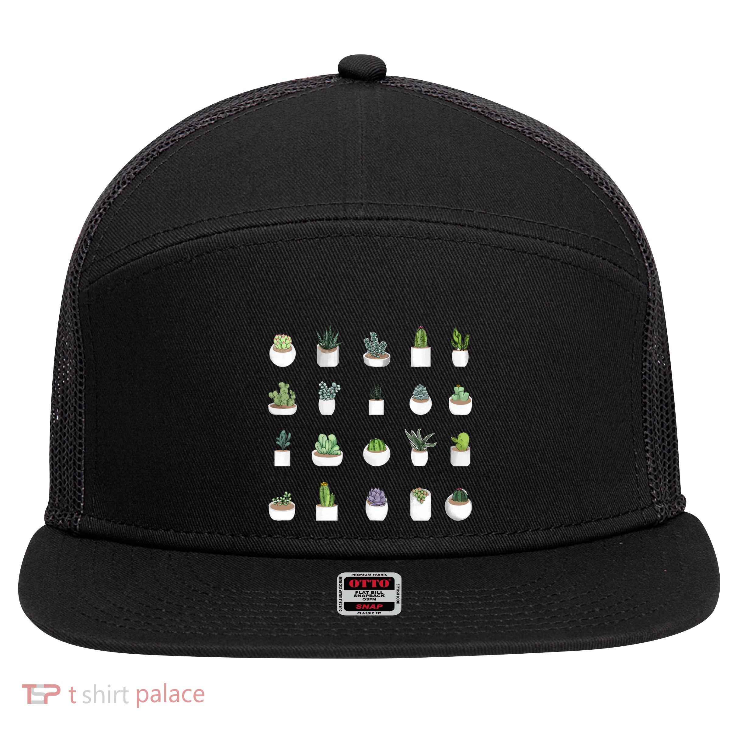 Succulents 7 Panel Mesh Trucker Snapback Hat