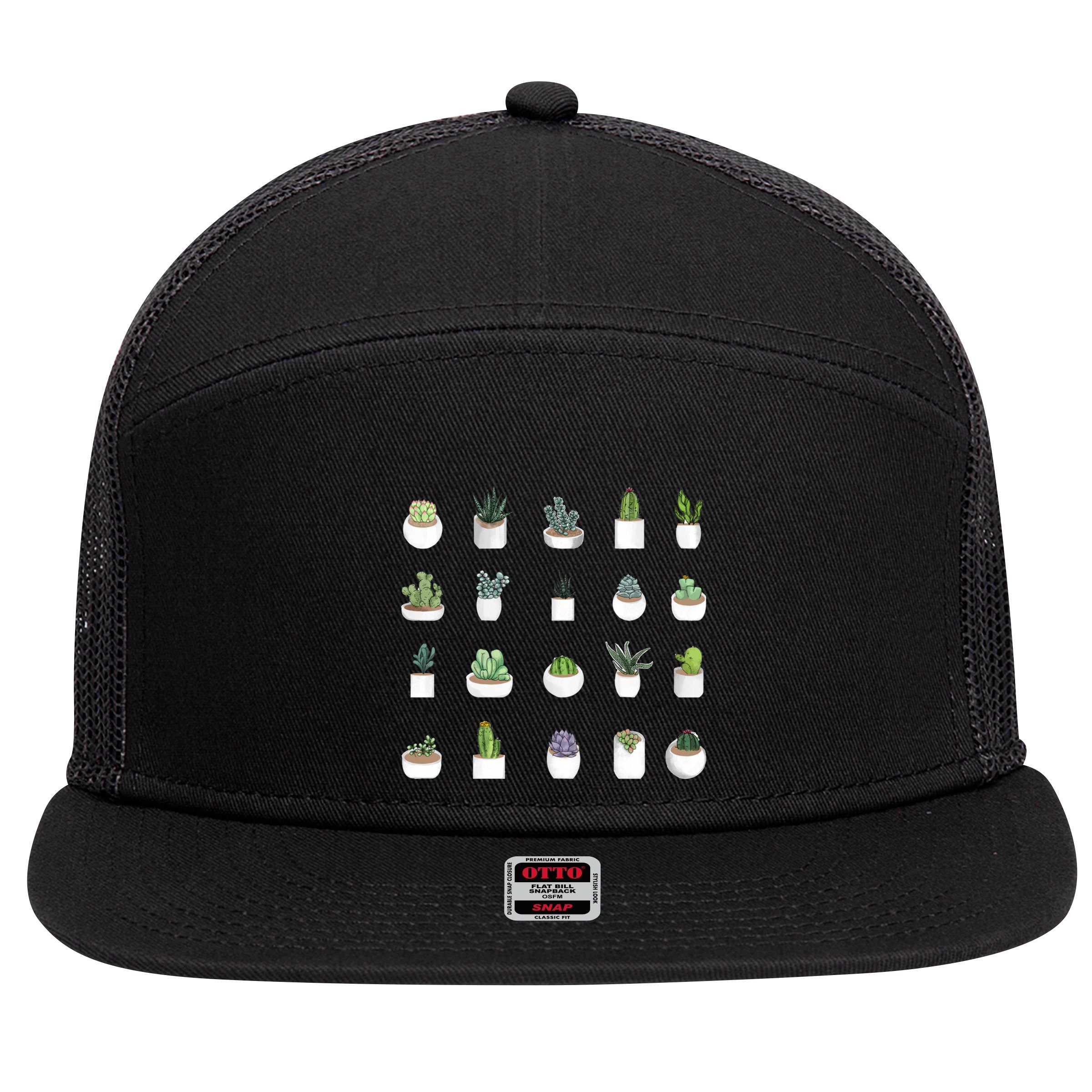 Succulents 7 Panel Mesh Trucker Snapback Hat