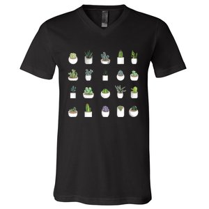 Succulents V-Neck T-Shirt