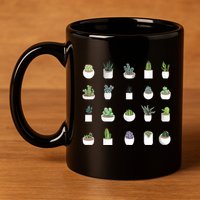 Succulents 11oz C Handle Ceramic Mug