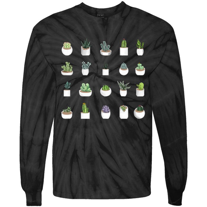 Succulents Tie-Dye Long Sleeve Shirt