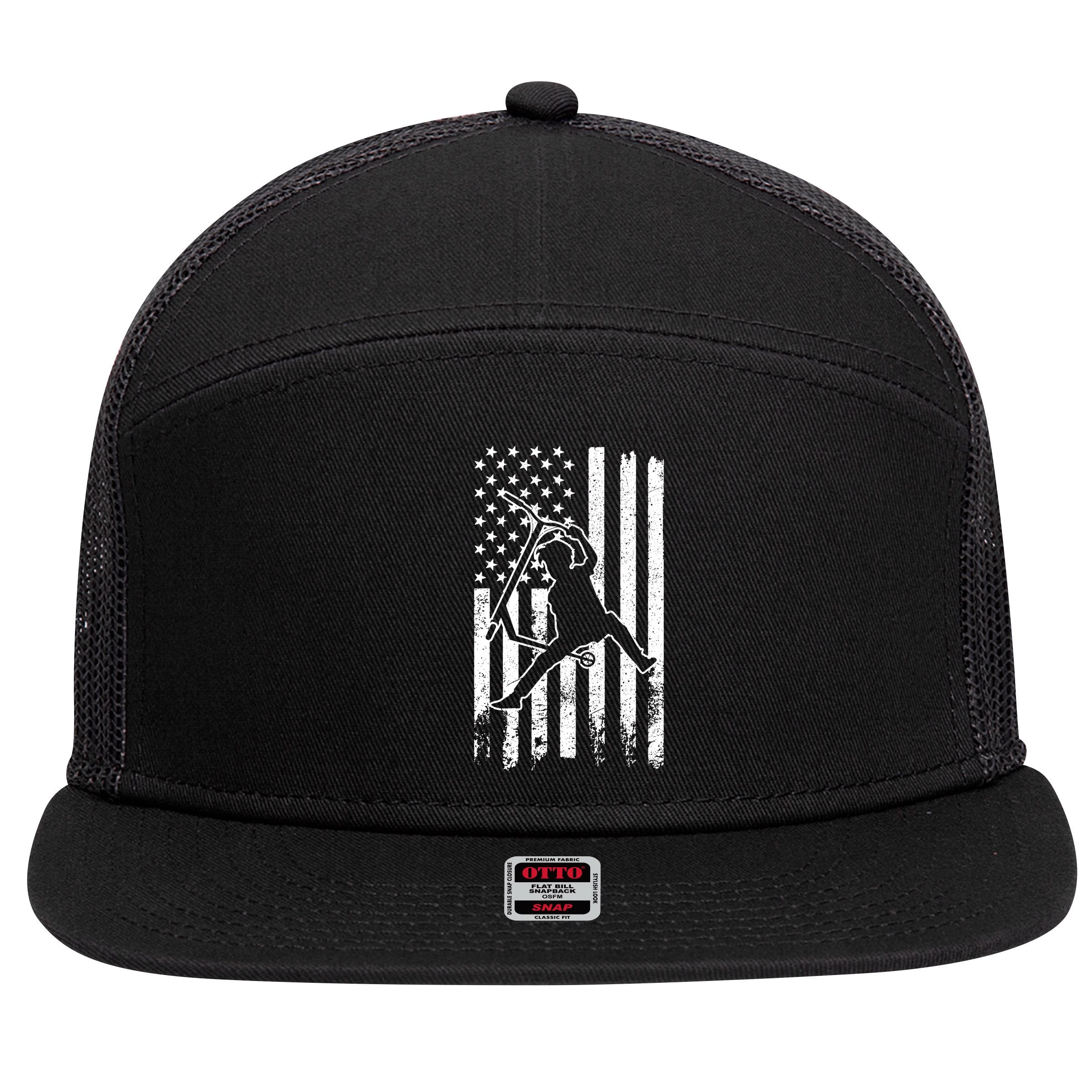 Scooter Stunt Us Flag Retro Scooter Boy 7 Panel Mesh Trucker Snapback Hat
