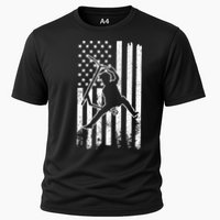 Scooter Stunt Us Flag Retro Scooter Boy Cooling Performance Crew T-Shirt