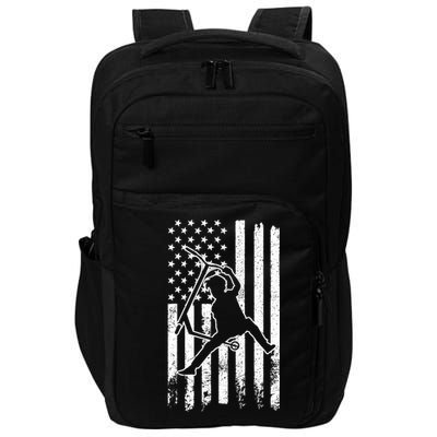 Scooter Stunt Us Flag Retro Scooter Boy Impact Tech Backpack