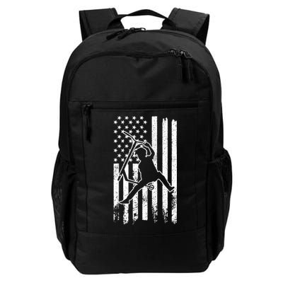 Scooter Stunt Us Flag Retro Scooter Boy Backpack