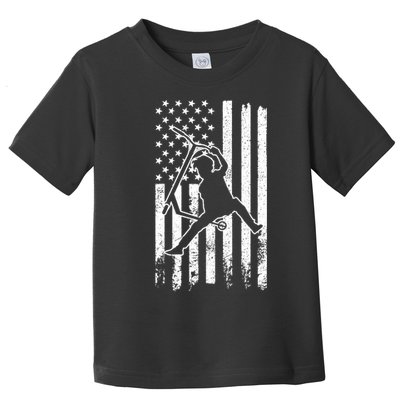 Scooter Stunt Us Flag Retro Scooter Boy Toddler T-Shirt