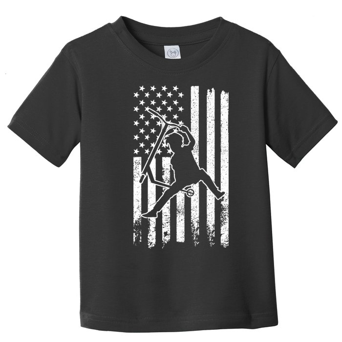 Scooter Stunt Us Flag Retro Scooter Boy Toddler T-Shirt