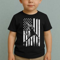 Scooter Stunt Us Flag Retro Scooter Boy Toddler T-Shirt