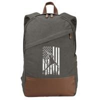 Scooter Stunt Us Flag Retro Scooter Boy Cotton Canvas Backpack