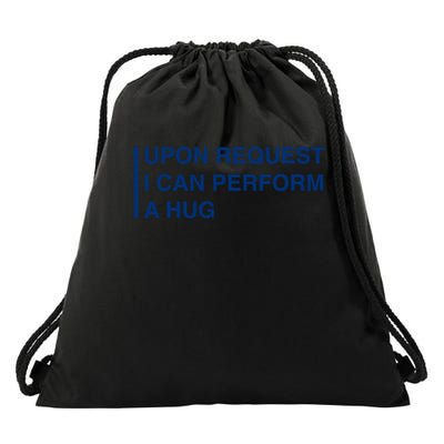Severance shirt upon request i can perform a hug  Drawstring Bag